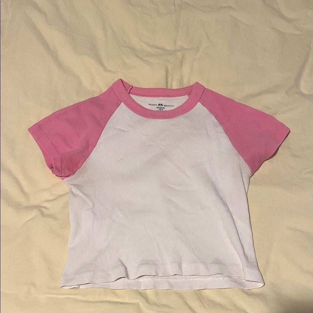 Pink and White Kids Raglan T-Shirt